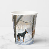 Doberman Pinscher liet het sneeuwen Kerstmis Papieren Bekers (Voorkant)