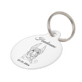Doberman Pinscher Line Art Personalized Tag Huisdierpenning (Zijkant)