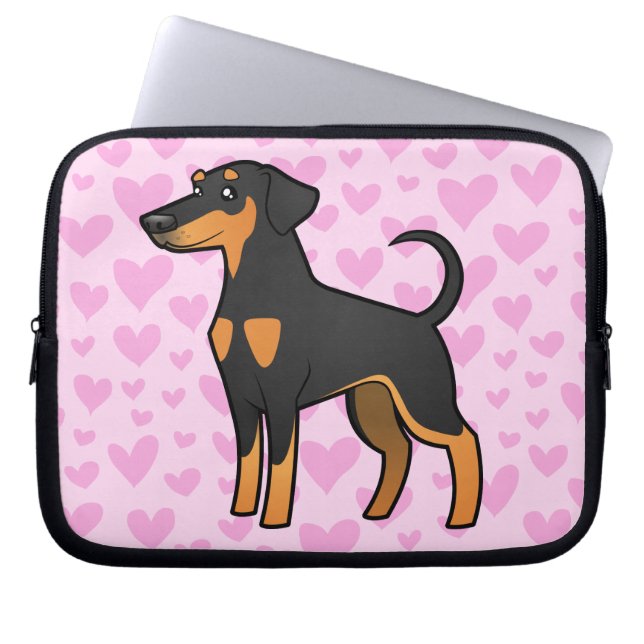 Doberman Pinscher Love Laptop Sleeve (Voorkant)