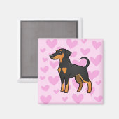 Doberman Pinscher Love Magneet (Voorkant / Achterkant)