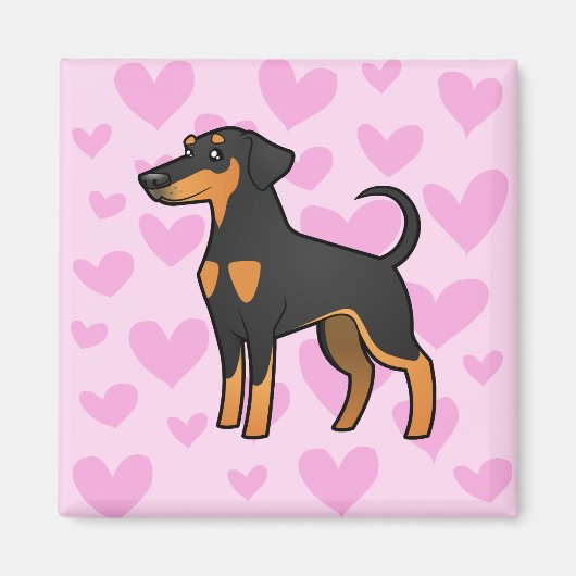Doberman Pinscher Love Magneet (Voorkant)