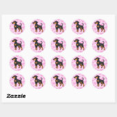 Doberman Pinscher Love Ronde Sticker (Vel)