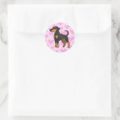 Doberman Pinscher Love Ronde Sticker (Tas)