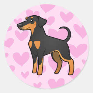 Doberman Pinscher Love Ronde Sticker