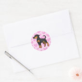 Doberman Pinscher Love Ronde Sticker (Envelop)