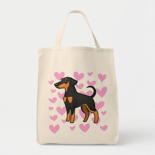 Doberman Pinscher Love Tote Bag (Voorkant)