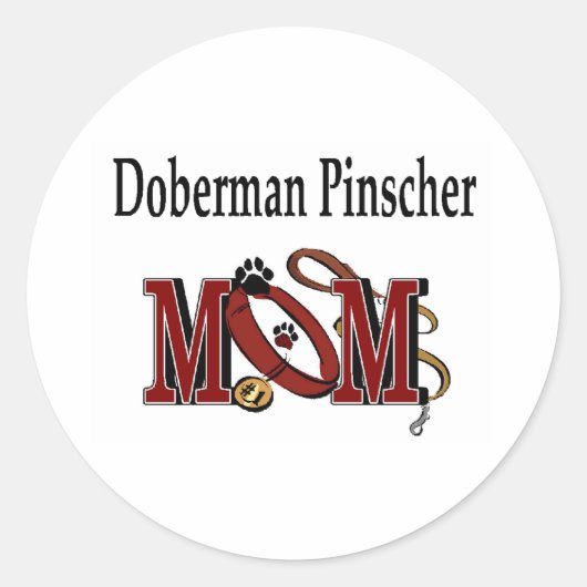 Doberman Pinscher Mam Sticker (Voorkant)
