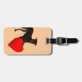 Doberman Pinscher met hart Bagagelabel (Voorkant horizontaal)