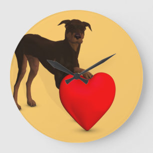 Doberman Pinscher met hart Grote Klok