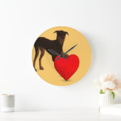 Doberman Pinscher met hart Grote Klok (Huis)