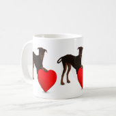 Doberman Pinscher met hart Koffiemok (Voorkant links)