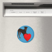 Doberman Pinscher met hart Magneet (Insitu (Vaatwasser))