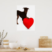 Doberman Pinscher met hart Poster (Keuken)