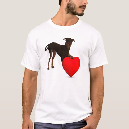 Doberman Pinscher met hart T-shirt (Voorkant)
