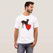 Doberman Pinscher met hart T-shirt (Voorkant volledig)