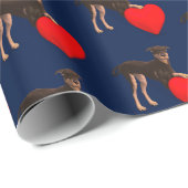 Doberman Pinscher met hartverscheurd patroon Cadeaupapier (Rol Hoek)