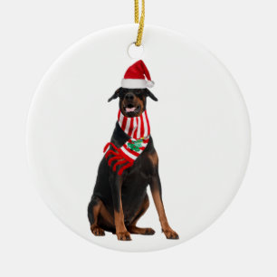 Doberman Pinscher met Petten kerst Keramisch Ornament