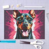 Doberman Pinscher met zonnebril Tissuepapier (Craft)