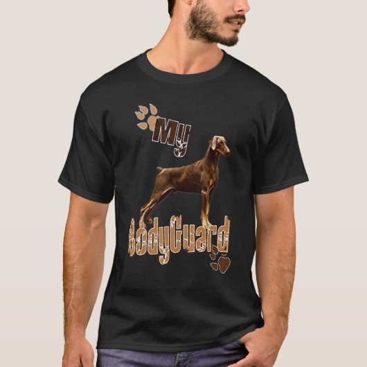 Doberman Pinscher Mijn lijfwacht 1 T-shirt (Voorkant)