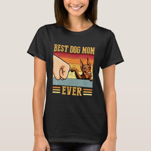 Doberman Pinscher Moeder Beste Hond Moeder Ooit 1 T-shirt (Voorkant)