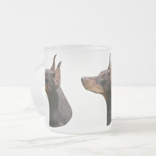 Doberman Pinscher-Mok met rode/bruine kop (Voorkant links)