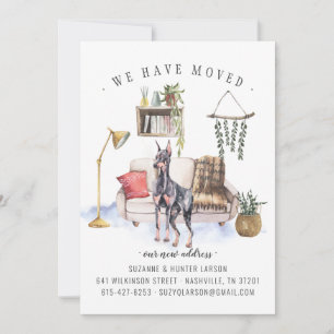 Doberman Pinscher Moving Announcement Aankondiging