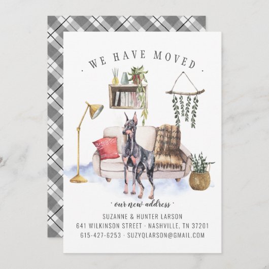 Doberman Pinscher Moving Announcement Aankondiging (Voorkant / Achterkant)