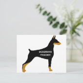 Doberman Pinscher-naam kleur zwart Briefkaart (Staand voorkant)