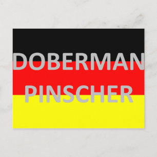 doberman pinscher naam op germany-flag.png briefkaart