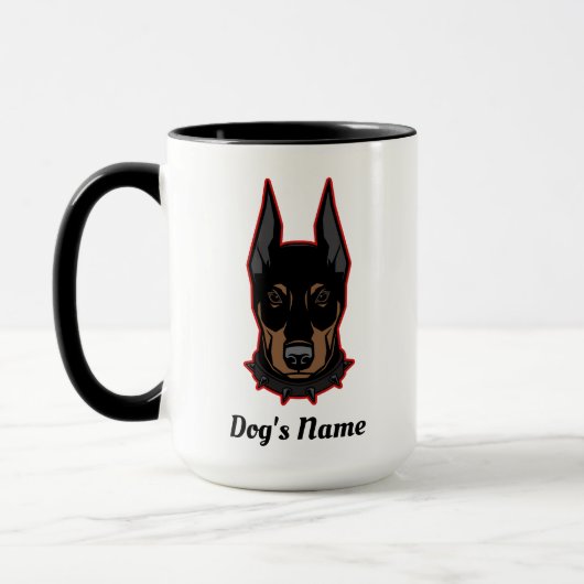 Doberman Pinscher Naam toevoegen Gift Coffee Mok (Links)
