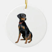 Doberman Pinscher (natuurlijk) Keramisch Ornament (Voorkant)
