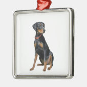 Doberman Pinscher (natuurlijk) Metalen Ornament (Links)