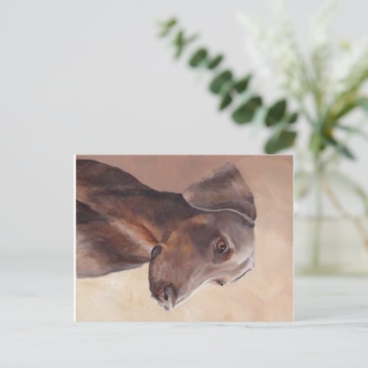 Doberman Pinscher Original Dog Art Briefkaart (Staand voorkant)