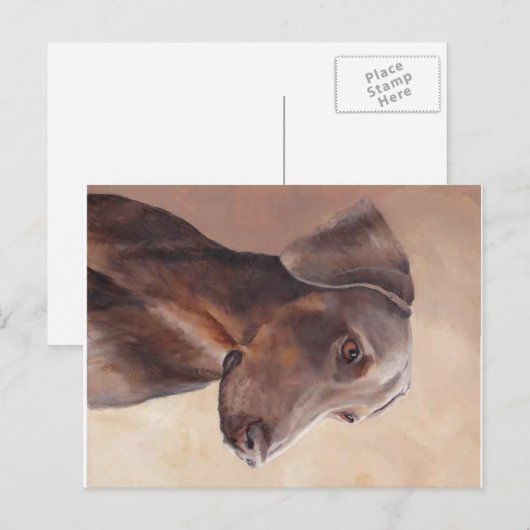 Doberman Pinscher Original Dog Art Briefkaart (Voorkant / Achterkant)