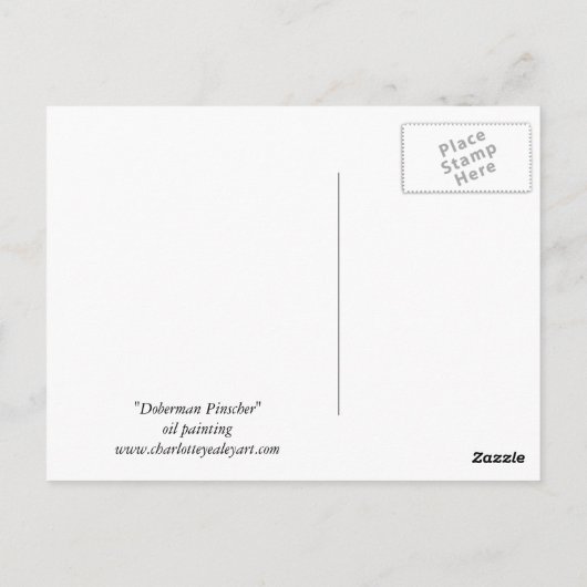 Doberman Pinscher Original Dog Art Briefkaart (Achterkant)