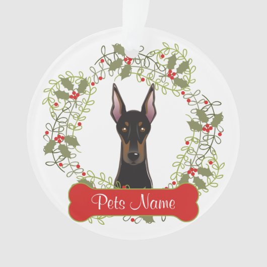 Doberman Pinscher Ornament (voorkant)