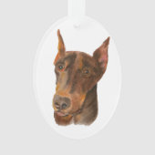 Doberman Pinscher Oval Ornament (voorkant)