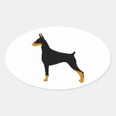 doberman pinscher ovale sticker (Voorkant)