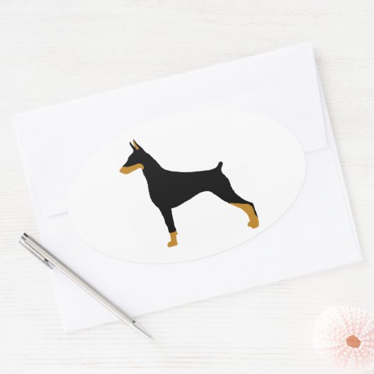 doberman pinscher ovale sticker (Envelop)