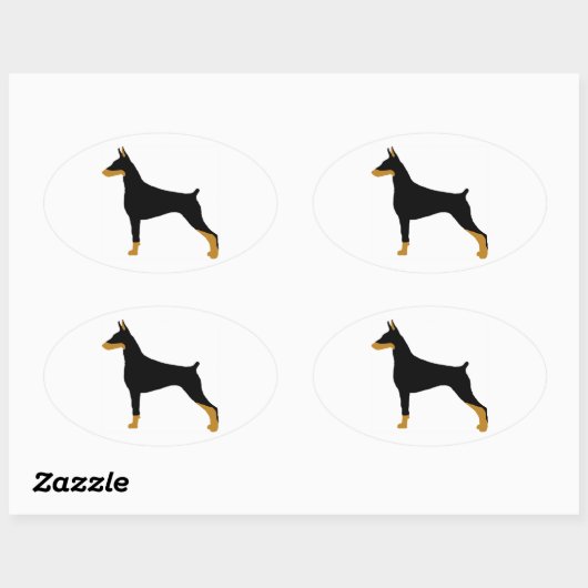 doberman pinscher ovale sticker (Vel)