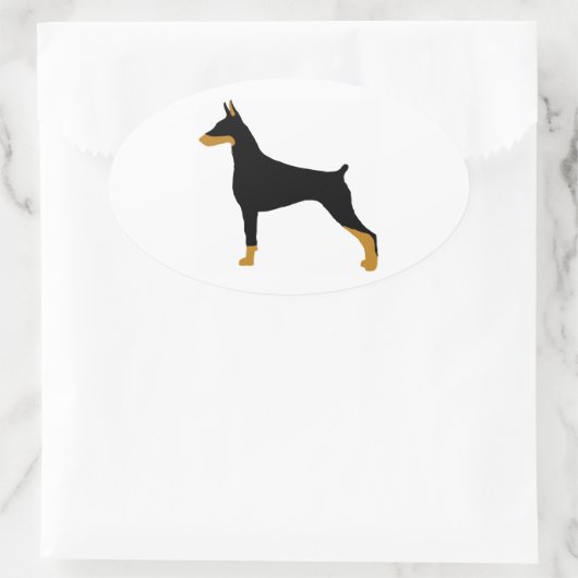 doberman pinscher ovale sticker (Tas)