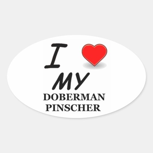 doberman pinscher ovale sticker (Voorkant)