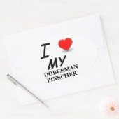 doberman pinscher ovale sticker (Envelop)