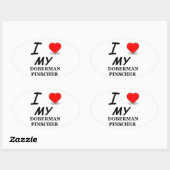 doberman pinscher ovale sticker (Vel)