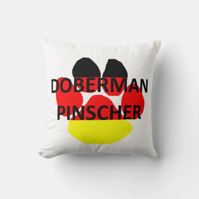 doberman pinscher over de duitse vlag kussen (Voorkant)