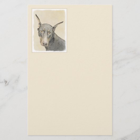 Doberman Pinscher Painting - Originele Dog Art Briefpapier (Voorkant)