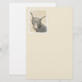 Doberman Pinscher Painting - Originele Dog Art Briefpapier (Voorkant / Achterkant)