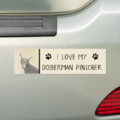 Doberman Pinscher Painting - Originele Dog Art Bumpersticker (Op auto)