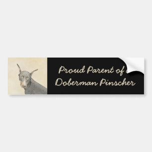 Doberman Pinscher Painting - Originele Dog Art Bumpersticker