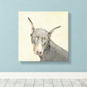 Doberman Pinscher Painting - Originele Dog Art Canvas Afdruk (Insitu (Houten vloer))